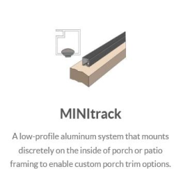 This ULTRA low profile screening system with completely hidden fasteners is perfect for higher elevations and various second story applications. MINI Track 3/4" x 3/4" channels and clips work well with any housing style and trend, blending in without obstructions to create a clean, seamless look. MINI Track channels come in 8' length.