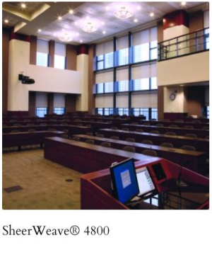 Phifer Sheerweave 4800. Made of vinyl-coated polyester yarns Sheerweave Style 4800 is designated with privacy in mind and offers maximum UV blockage. Sheerweave Style 4800 can also be used in exterior roller shades. 